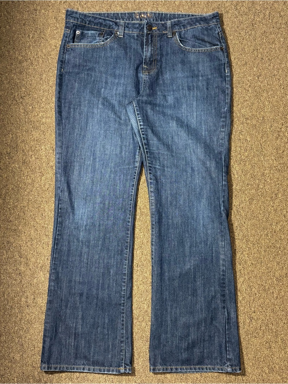 Bitten Classic Blue Denim Jeans Straight Leg Low Rise 12           90s Y2K retro